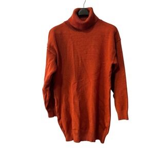 SENFURE Women Turtleneck  Long Loose Oversized Casual Sweater Dress size M